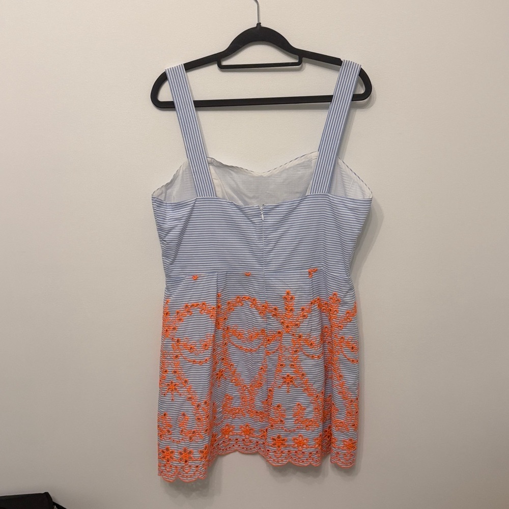Tularosa Blue and Orange Embroidered Mini Dress - Picture 6 of 7